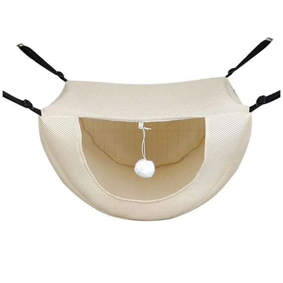Ikohbadg Cat Cage Hammock Hanging Pet Bed Hanging Pet Comfortable Hammock Bed for Indoor Kitten Ferret Hamster Rabbit or Small Animals, Pet Hammock for Stylish Home, Beige