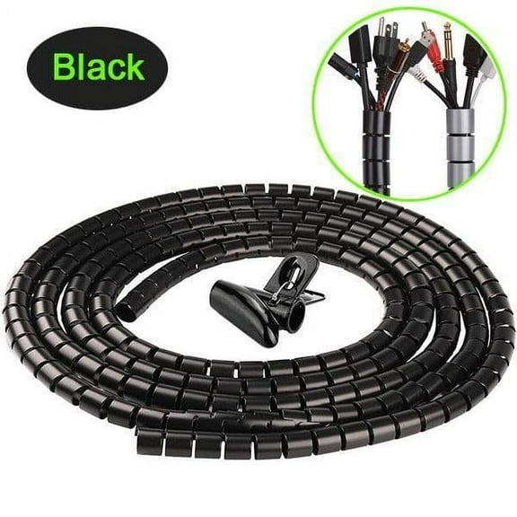 Ikohbadg Cable Management Sleeve, Wire Organizer for Home and Office, Protective Cord Wrapper, Easy Installation, Travel and Desk Cable Organizer, Pet-Proof Cable Protector
