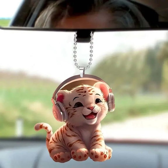 Ikohbadg Car Rearview Mirror Pendant Decor, Cute Acrylic Interior Ornament, Handmade Car Accessory Gift Idea