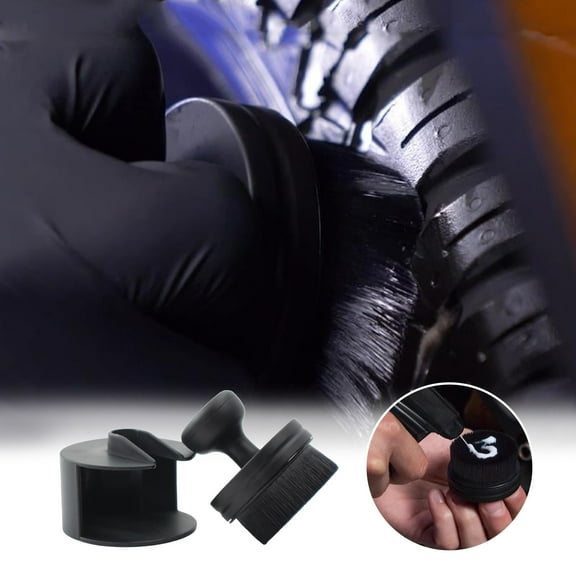 Ikohbadg Car Tire Brush for Cleaning and Applying Tire Shine, Auto Detailing Tool with Ergonomic Tire Applicator, Tire Dressing Brush for Perfect Wheel Care