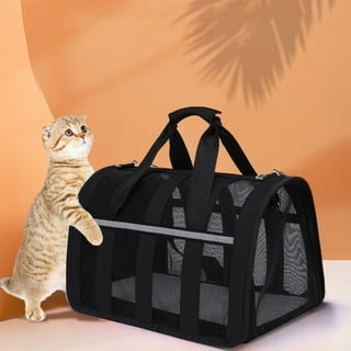 OLOEY Cat Carrier Airline Approved Pet Carrier Soft Sided Dog Carriers,  4-Window Portable Foldable Travel Bag for Medium Large Cats, Small Dog,  Puppy
