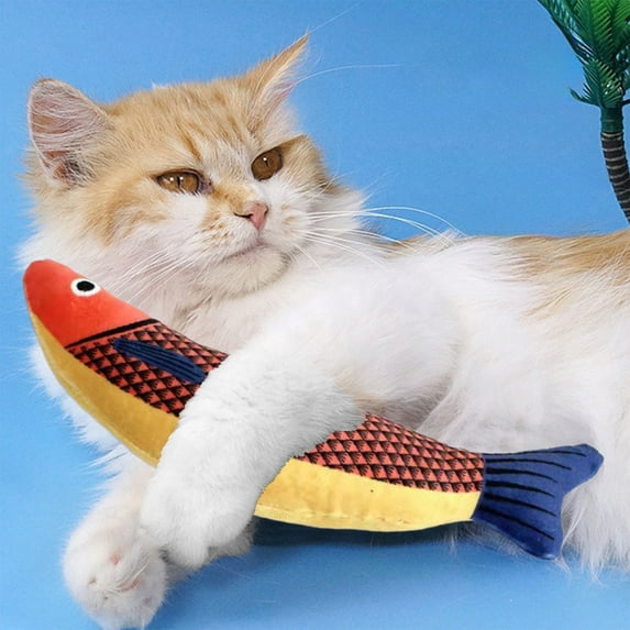 Ikohbadg Catnip Fish Toy for Kittens, Interactive Teething Chew Toy for Cats, Molar Protection, Relieves Boredom, Durable Scratch-Resistant Design, Pet Playtime Essential