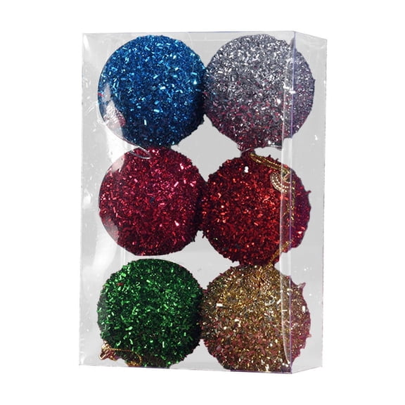 Ikohbadg Christmas Decoration Ball Set, 6 Pcs Foam Colored Balls for Tree and Festive Atmosphere, Durable Hanging Ornaments for Indoor Outdoor Holiday Decor