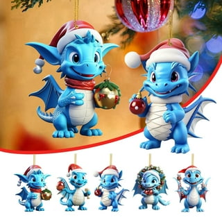 SDJMa Christmas Dragon Ornament, Cute Cartoon Baby Dragon Hanging