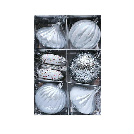 Ikohbadg Christmas Tree Ornaments, 8 Pcs Multi Color Painted Gift Box Set, Shatterproof Hanging Decorations, Classic Exquisite Designs for Holiday Home Decor