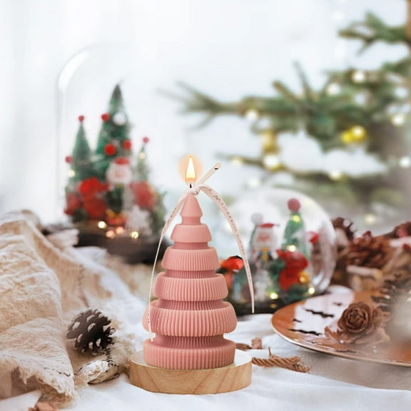 Ikohbadg Christmas Tree Scented Candle for Holiday Decor, Pine Scented Candle with Soy Wax Blend, Holiday Home Decoration Scented Candle Gift