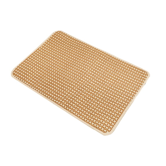 Ikohbadg Cooling Pet Mat for Dogs and Cats, Natural Rattan Straw Mat, Breathable Summer Cooling Mattress, Non-slip Design for Indoor and Outdoor Use, All-Season Comfort