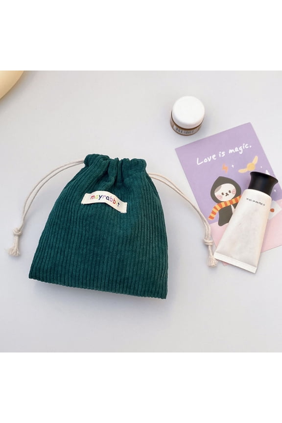 Corduroy Hair Tie Organizer, Multifunctional Cosmetic Storage Bag for Hair Accessories, Jewelry, and Small Items, Lightweight and Portable Travel Solution