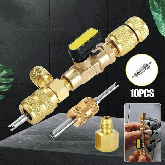 Ikohbadg Core Remover Tool for Refrigeration and Air Conditioning, 1 4"-5 16" Port Core Removal Installer, Save Refrigerant, Brass Construction, HVAC Repair Tool