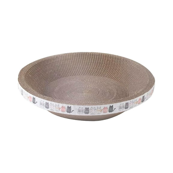 Ikohbadg Corrugated Cat Scratching Tray, Durable Round Scratching Board for Cats' Claw Sharpening and Napping, Lint-Free Design, Ideal for Living Rooms and Bedrooms