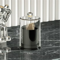 Ikohbadg Cotton Ball Dispenser, Cotton Swab Organizer, Makeup Storage Jar, Acrylic Bathroom Canister for Q-tips and Cosmetic Pads, Clear Cosmetic Storage Container, 10oz