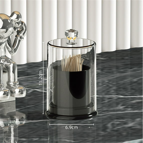 Ikohbadg Cotton Ball Dispenser, Cotton Swab Organizer, Makeup Storage Jar, Acrylic Bathroom Canister for Q-tips and Cosmetic Pads, Clear Cosmetic Storage Container, 10oz