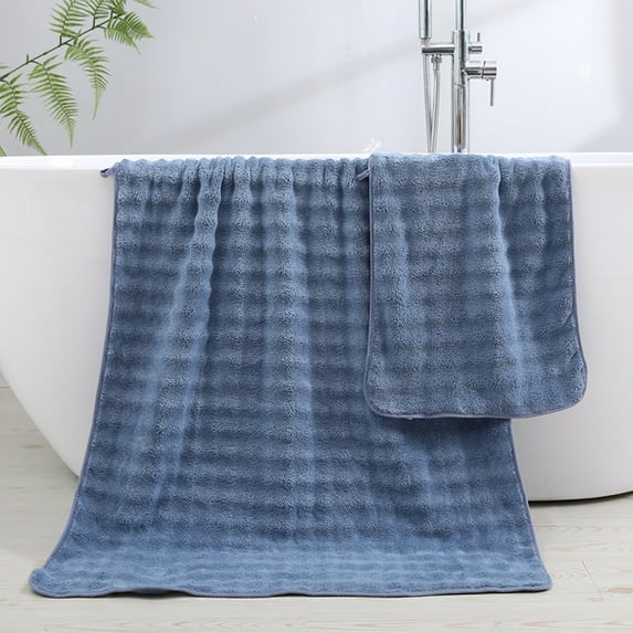 Ikohbadg Cotton Bath Towels Set for Bathroom Soft Absorbent Face Gift Towels Blue Hotel Quality Towel Set