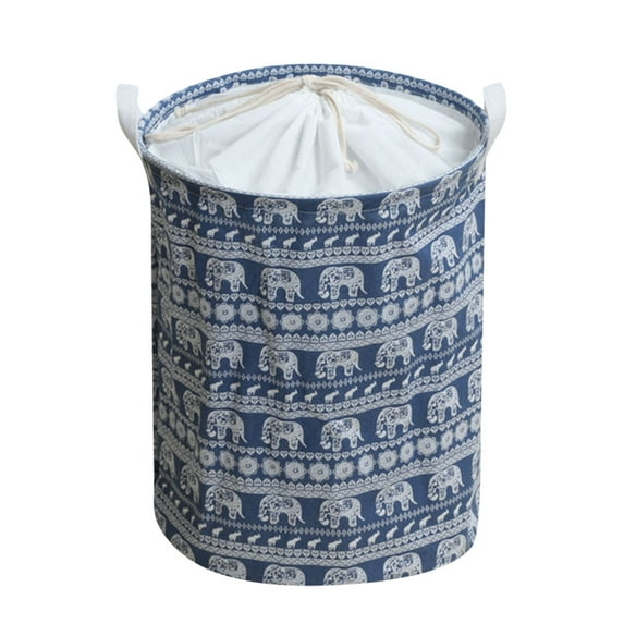 Ikohbadg Cotton Fabric Folding Storage Basket for Kids' Toy Organization, Durable & Soft Toy Storage Bin with Handles, Portable & Foldable Design for Easy Storage