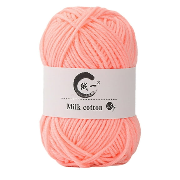 Ikohbadg Crochet Yarn, Milk Cotton Yarn for Crochet, 25 Gram Skeins, Cotton Crochet Yarn & Hand Knitting, Soft Yarn for Sweaters, Hats, Socks & Blankets, Multiple Colors Available, Pink
