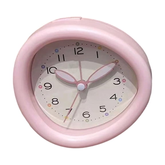 Ikohbadg Cute Irregular Shaped Analog Alarm Clock with Night Light, Silent Sweep Motion Desk Clock for Bedroom, Living Room, and Office, Perfect Gift for Kids and Adorable Desk Accessories