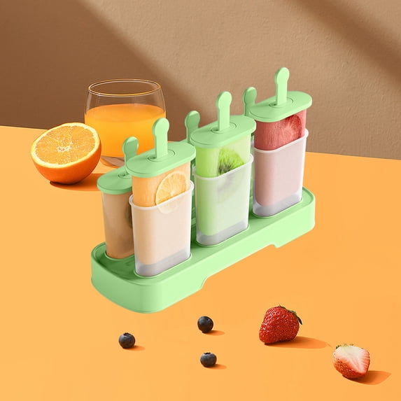 Ikohbadg DIY Popsicle Mould, Ice Cream Maker with Multi-Slots for Homemade Frozen Treats, Easy Release Plastic Popsicle Box for Freezer, Family Fun Popsicle Maker