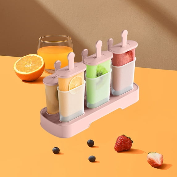 Ikohbadg DIY Popsicle Mould, Ice Cream Maker with Multi-Slots for Homemade Frozen Treats, Easy Release Plastic Popsicle Box for Freezer, Family Fun Popsicle Maker