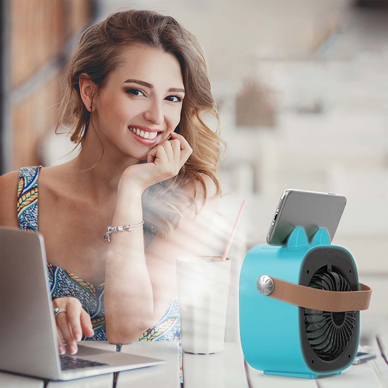 Ikohbadg Desktop Fan Small Cool Down Humidifier Fan Desktop Conditioner