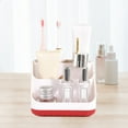 thumbnail image 1 of Ikohbadg Desk Organizer, Desk Holder, Desktop Plastic Multifunctional Storage Box with Removable Dividers, Office Supplies Organizers and Accessories, Makeup Brush Holder, Classifying Cosmetics, Red, 1 of 7