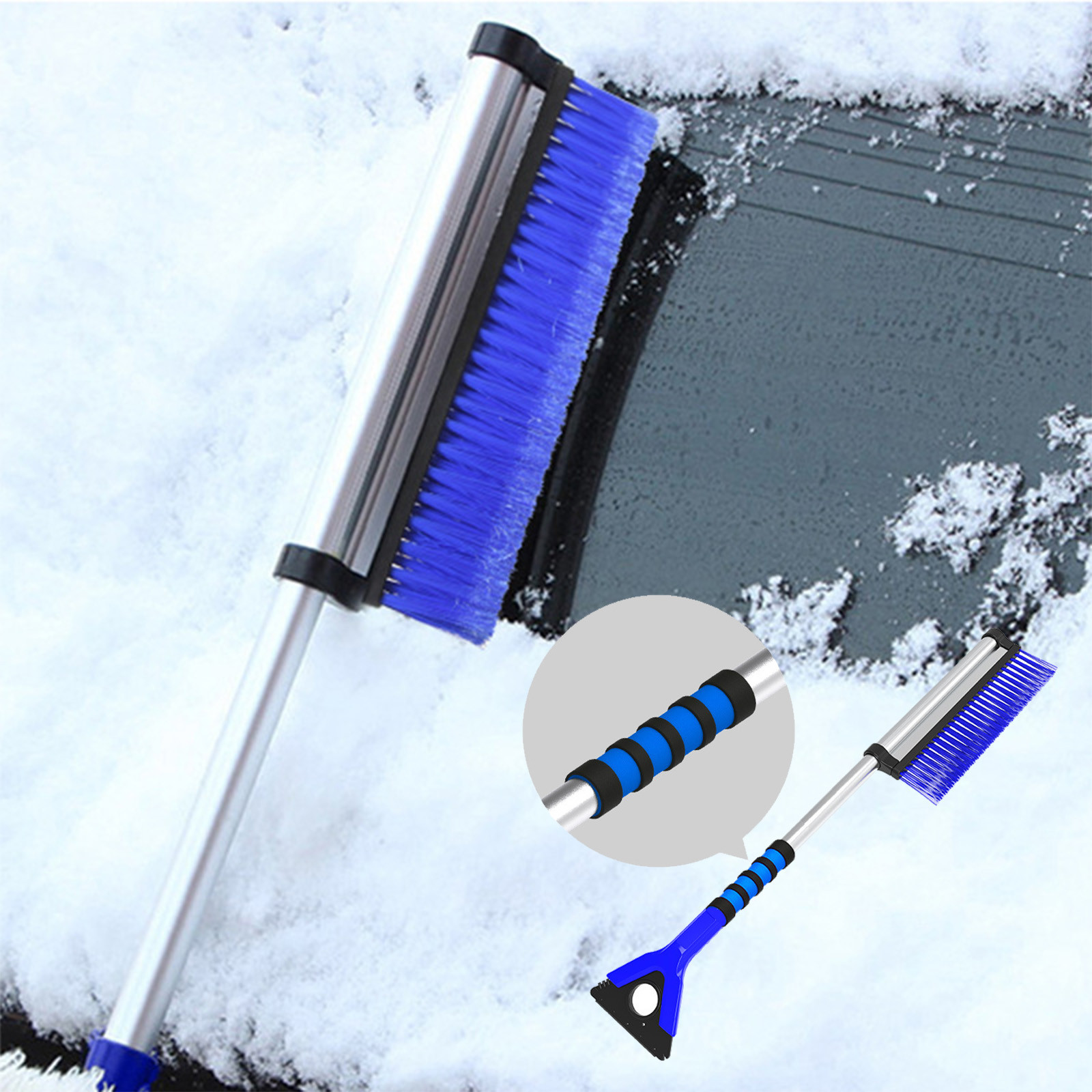 Ikohbadg Detachable Snow Shovel and 5in1 Snow Brush with Ice Scraper