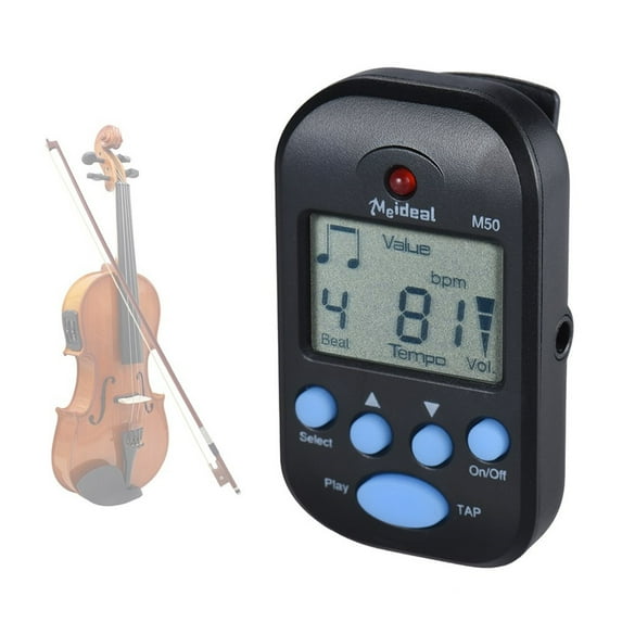 Ikohbadg Digital Metronome, LCD Electronic Mini Metronome, Human Voice, Clip on,10 Beat Sounds, Volume Adjustable, Portable Metronome for Piano, Guitar, Flute, Violin, Drum, Black