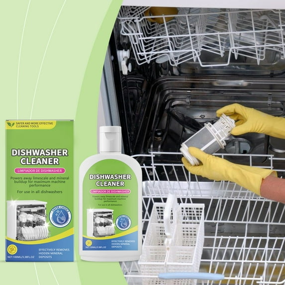 Ikohbadg Dishwasher Cleaner 100ml, Powerful Oil Removal, Efficient Decontamination for Ceramics, Stainless Steel & Glass, Mild Formula, Safe & Effective Dishwashing Solution