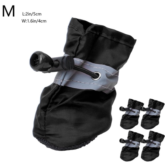 Ikohbadg Dog Shoes for Small Dogs Waterproof Paw Protectors with Reflective Straps, Non-Slip, Comfortable Booties for Puppies 4PC Set, Perfect for All Weather Conditions