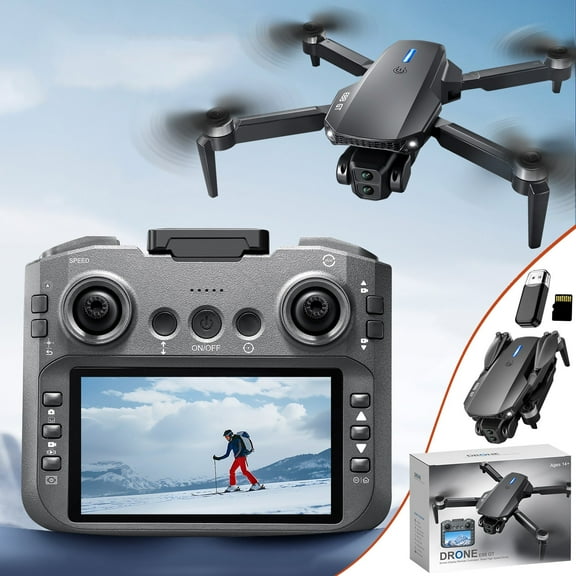 Ikohbadg Drone with HD Camera, Brushless Motor, 4.3 Inch Remote Control Display, Altitude Hold, 2.4G RC Quadcopter, Ideal for Kids and Adults, Multiple Functions, 250g Lightweight