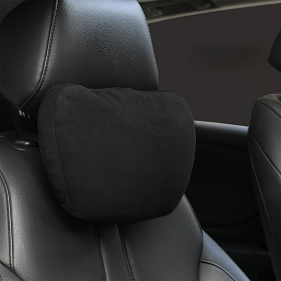 Ikohbadg Ergonomic Leather Velvet Car Headrest Pillow High Density Slow Bounce Car Seat Cushion Versatile Car Interior Lumbar Support Cushion