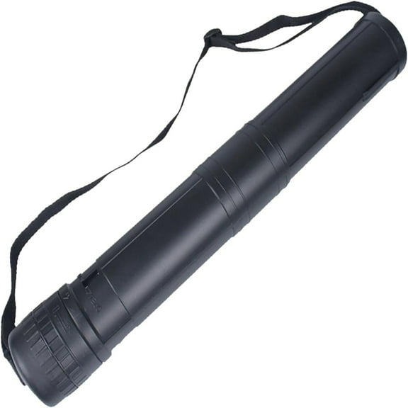 Ikohbadg Expandable Poster Storage Tube with Adjustable Strap, Telescoping Document Carrier for Architects and Artists, Waterproof and Lightproof Poster Tube for Portable Use, Black