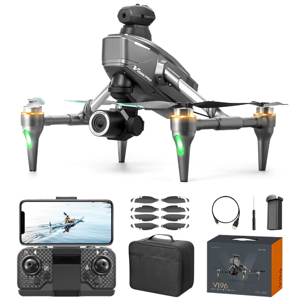Ikohbadg FPV Drone with ESC Camera for Kids and Adults 2.4G RC Quadcopter with Brushless Motor and Obstacle Avoidance HD Camera Drone with Stable
