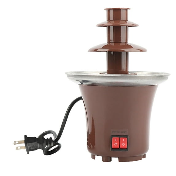 Ikohbadg 3 Tier Electric Chocolate Fondue Fountain Machine for Parties, Mini Chocolate Fountain Machine for Home Gatherings, Hot Melt Chocolate Machine for Party Desserts and Treats, Brown