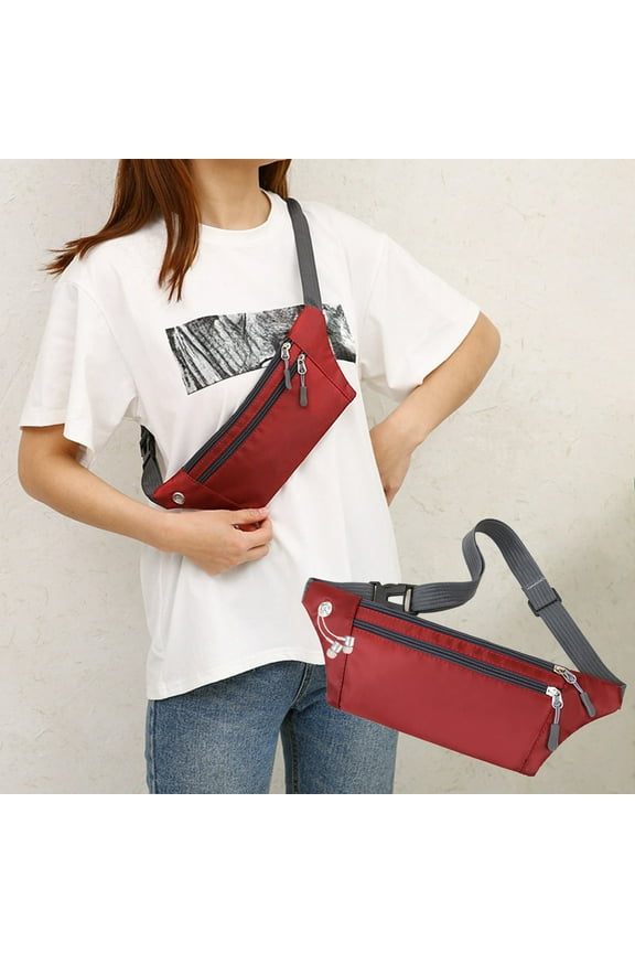 Fanny Pack for Women Men Waterproof Crossbody Belt Bag with 3 Zipper Pockets Adjustable Strap Travel Cycle Run Fanny Pack for Daily Use
