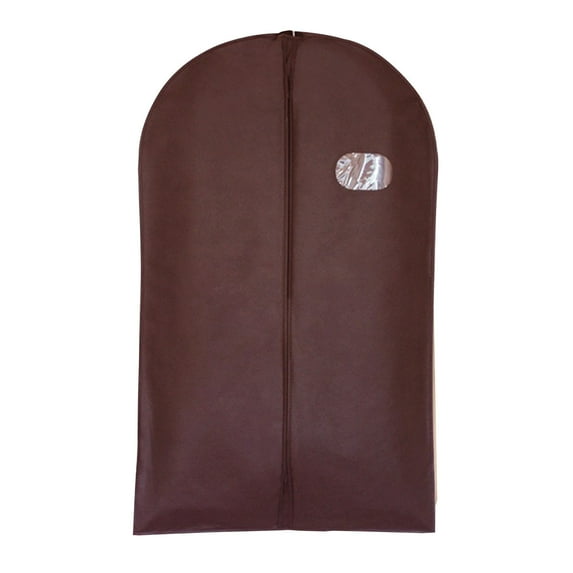 Ikohbadg 40 Inch Travel Garment Bag with Zipper, Heavy Duty Garment Bag, Heavy Duty Suit Bag for Suits, Tuxedos, Dresses, Coats, Brown