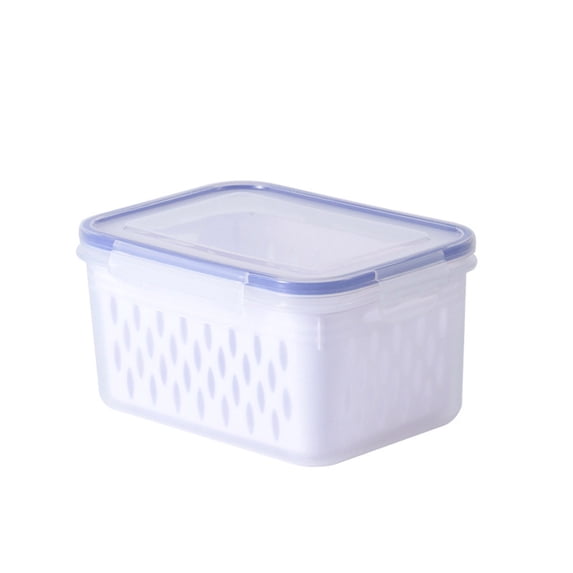 Ikohbadg Fruit Vegetable Storage Containers for Fridge, Leak-Proof Grocery Organizer Bins with Lid & Colander, Airtight Food Storage for Fresh Produce, Meat & More