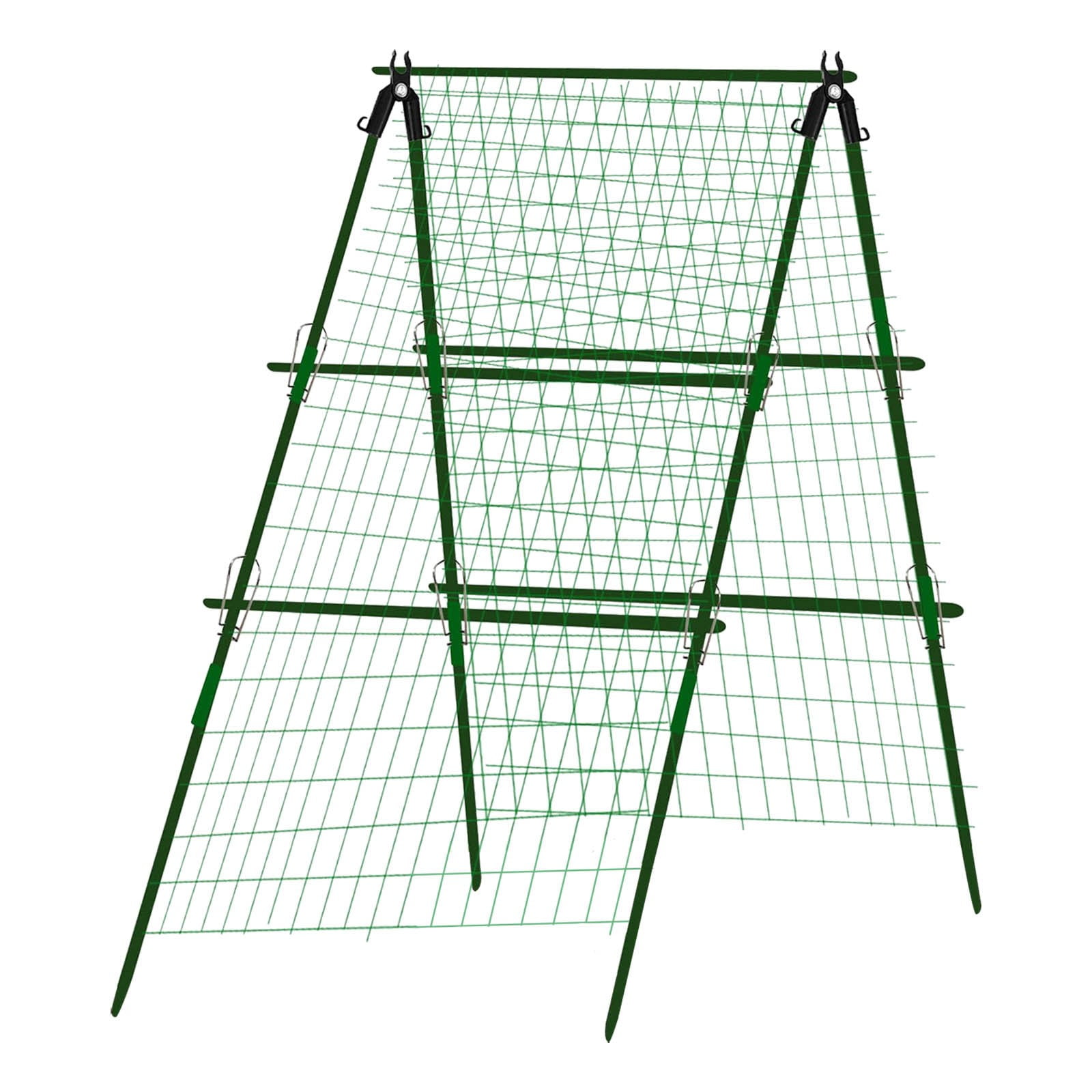 Ikohbadg 47 x 16 Inch Cucumber Trellis for Raised Bed A-Frame Garden Trellis for Climbing Plant Outdoor with Climbing Net and Plant Support Clip for Outdoor Plants Zucchini Vegetables Tomato Flowers