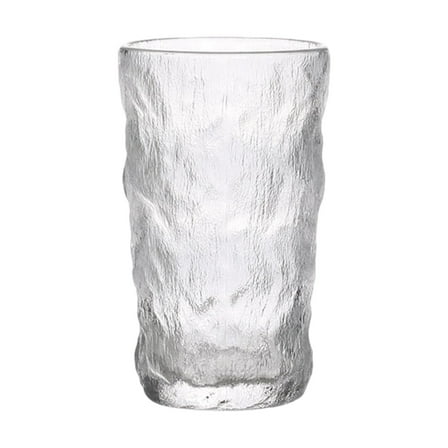 Ikohbadg Glacier Cup High-Color Glass, Vintage Textured Aesthetic Drinking Cup for Juices, Tea, and Beer, Handcrafted Unique Glassware for Home and Cafe Decor