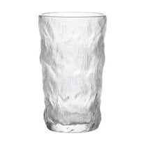Ikohbadg Glacier Cup High-Color Glass, Vintage Textured Aesthetic Drinking Cup for Juices, Tea, and Beer, Handcrafted Unique Glassware for Home and Cafe Decor