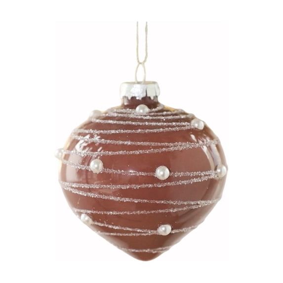 Ikohbadg Glass Round Bauble Ornaments Assorted Glitter Pearl Star Geometric Decorative Hanging Embellishments for Indoor Home Party Decoration and Festive Displays