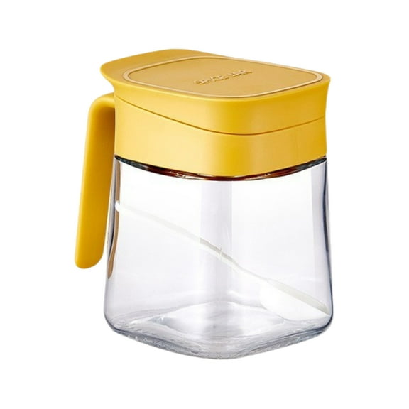 Ikohbadg Spice Jar Condiment Spice Jar Flip Top Lid Spice Jar Seasoning Keeper Spice Airtight Food Storage Containers, Large Capacity Glass Seasoning Bottle for Home Kitchen, Yellow