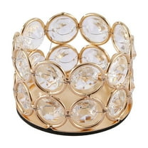 Ikohbadg Gold Crystal Tea Light Candle Holders, Votive Candle Holder Stands with Diamond Design for Wedding Home Table Centerpiece Decoration, Gifts Boxed (Candle Excluded)