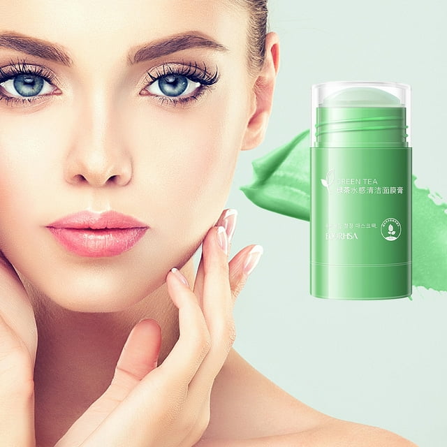 Ikohbadg Green Tea Face Mask Stick, Green Tea Deep Cleansing Mask Stick
