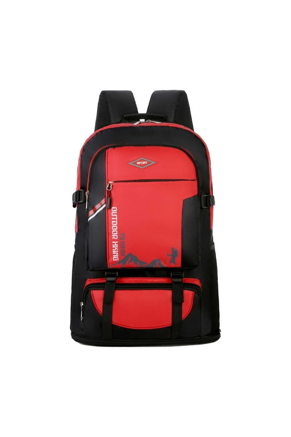 Gym Duffel Bag Backpack Large Capacity 50-60L Expandable Backpack for Outdoor Travel Camping Sport Hiking Walking Laptop Lightweight Waterproof Backpack, Red