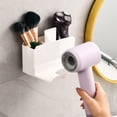 thumbnail image 1 of Ikohbadg Hair Dryer Holder Wall Mounted, Universal Hair Dryer Holder, Blow Dryer Hanger Wall Mount for Hair Dryer Hook with Accessories Slot Organizer Self Adhesive for Cabinet Bathroom, White, 1 of 6