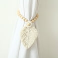 thumbnail image 1 of Ikohbadg Hand-Woven Wooden Bead Cotton Rope Curtain Tiebacks, Decorative Door Curtain Holdbacks for Home Decor, Boho Chic Style, Set of 2, Ideal for Living Room, Bedroom, and Office, 1 of 6