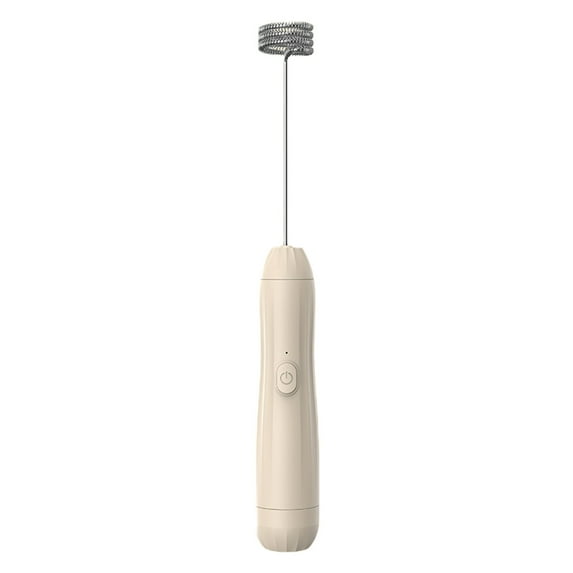 Ikohbadg Handheld Milk Frother Wand for Coffee, Rechargeable Electric Whisk, Powerful Electric Milk Frother, Foam Maker Mixer, for Latte, Cappuccino, Hot Chocolate, Egg, Khaki