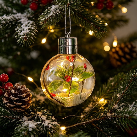 Ikohbadg Hanging Ornament Christmas Decoration with LED Lights for Indoor Outdoor Party Home Garden Table Decor, Perfect Holiday Gift for Family, Friends, and Loved Ones