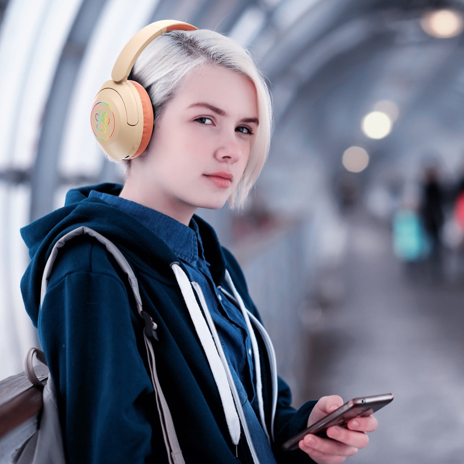 Ikohbadg Headworn Bluetooth Earphones with Detachable Earphones, Low