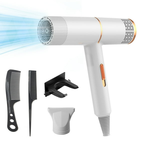 Ikohbadg High-Power Hair Dryer with Hot Wind Comb, Ionic Hair Dryer for Fast Drying, Intelligent Temperature Control, Low Noise Motor, Ideal for Home and Salon Use